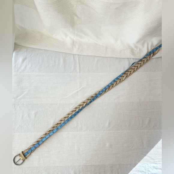 Abercrombie & Fitch Women's Cream and Tan Braided Leather Belt - Picture 5 of 11